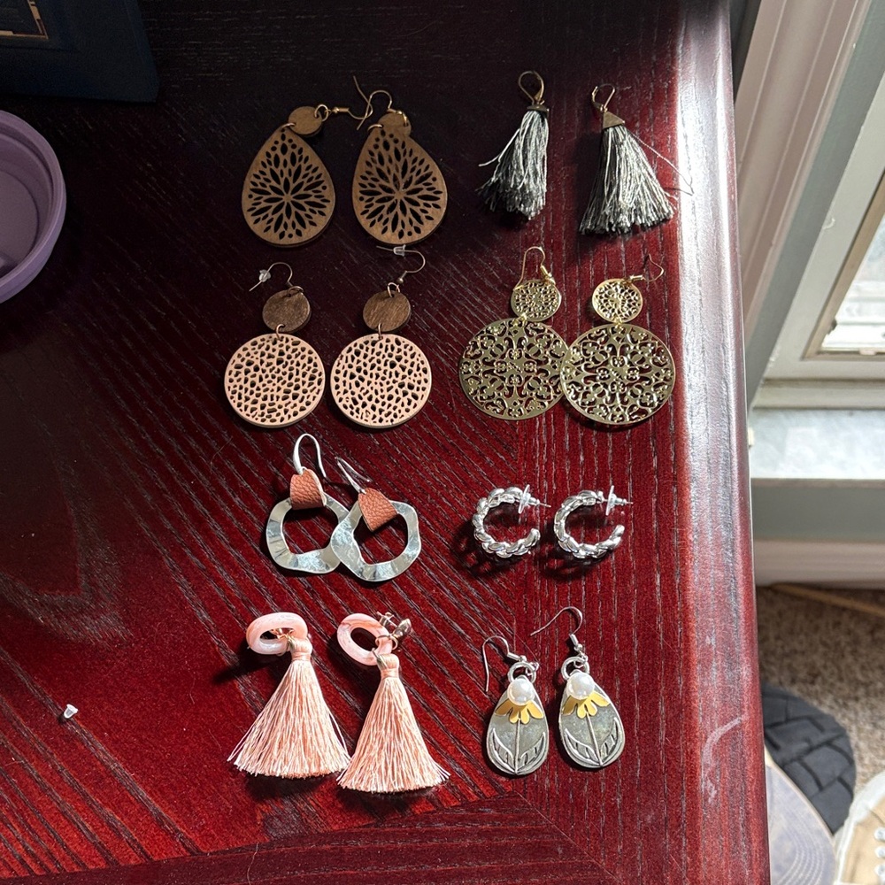 Chic Gold and Silver Earring Collection (8 pair)